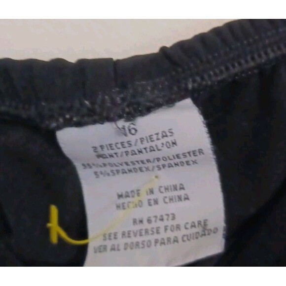 Black Palazzo Dress Pants Womens 16 Pull On Elastic Waist Wide Flare Leg Stretch - Picture 4 of 8